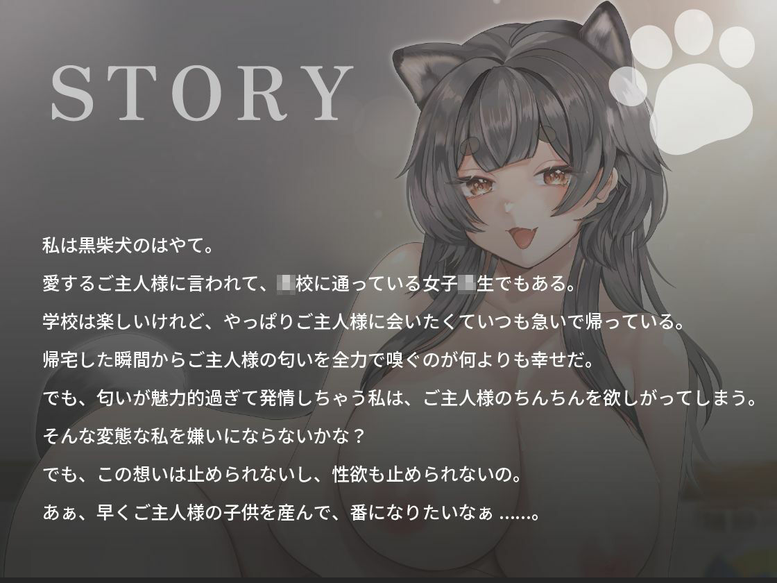 クール系黒柴犬JKはご主人様とあまあま孕ませ交尾をしたい【けもみみ/巨乳/中出し】 - サンプル画像 1