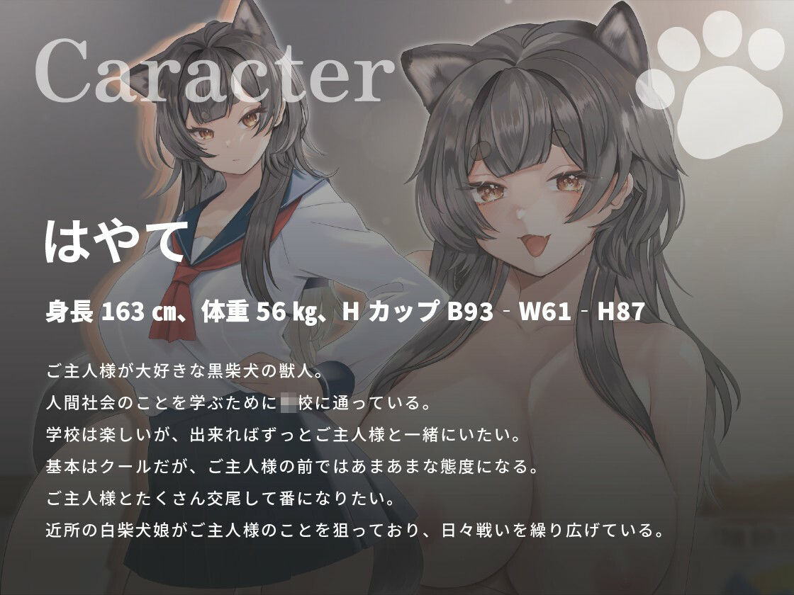 クール系黒柴犬JKはご主人様とあまあま孕ませ交尾をしたい【けもみみ/巨乳/中出し】 - サンプル画像 2