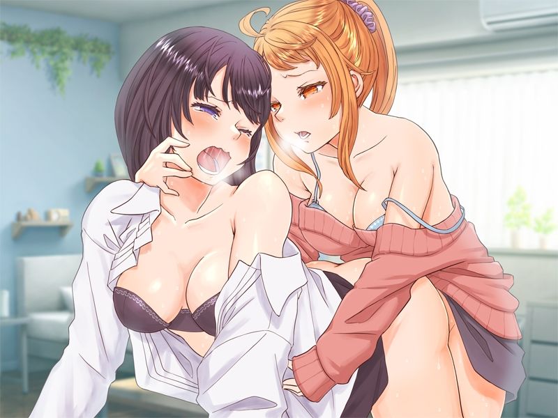 【百合・連続絶頂】大好きな先輩に酔った勢いで交尾ごっこ！【オホ声】 - サンプル画像 6