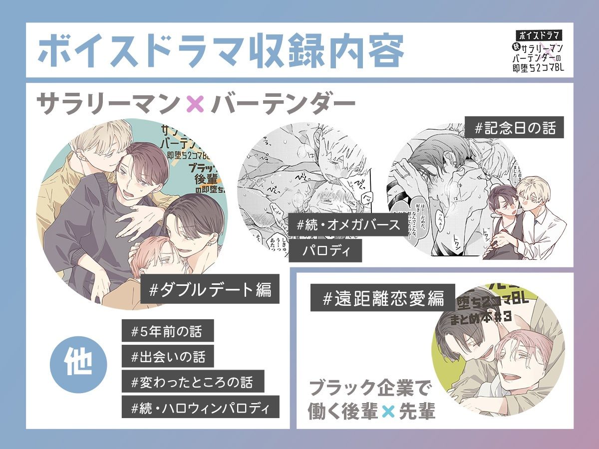 ボイスドラマ「続・サラリーマン×バーテンダーの即堕ち2コマBL」 - サンプル画像 3