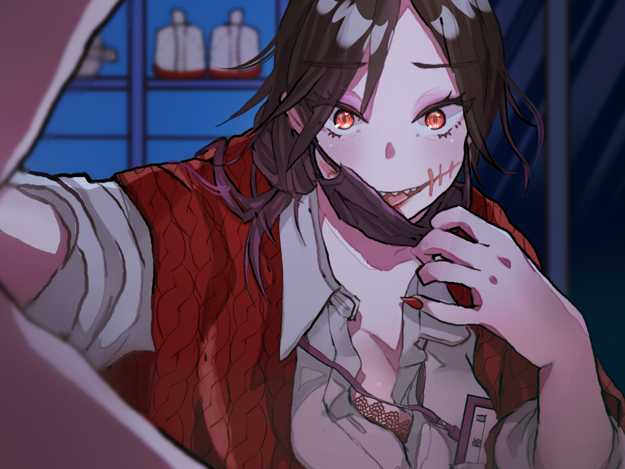 学校の猥談 其の漆？〜メンヘラ口裂け女がおしゃぶり大好き淫乱女だった話〜 - サンプル画像 3