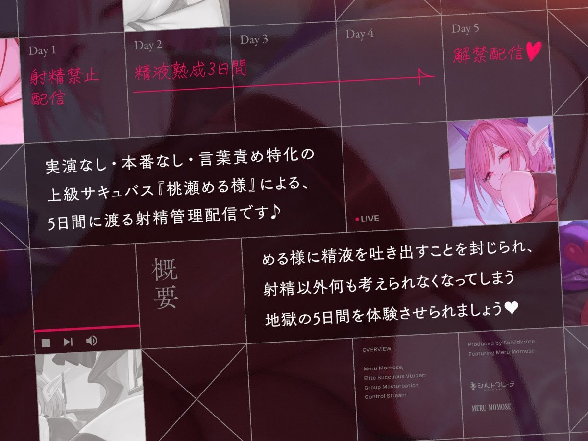 上級サキュバスVtuber桃瀬める様の集団射精管理配信 - サンプル画像 1