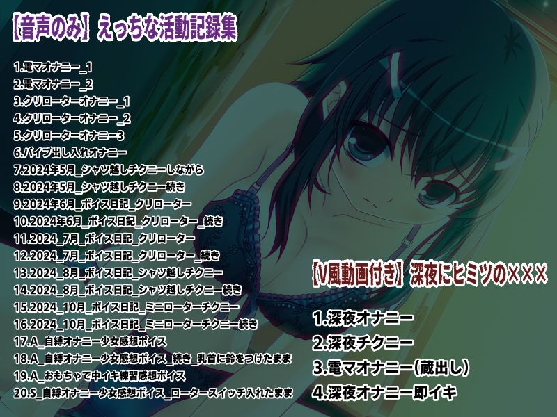 「少女が深夜にヒミツの×××」…他、えっちな活動記録集 〜声優さんの動きがわかる！バーチャルな動画付き〜【バイノーラル/実演音声】 - サンプル画像 1