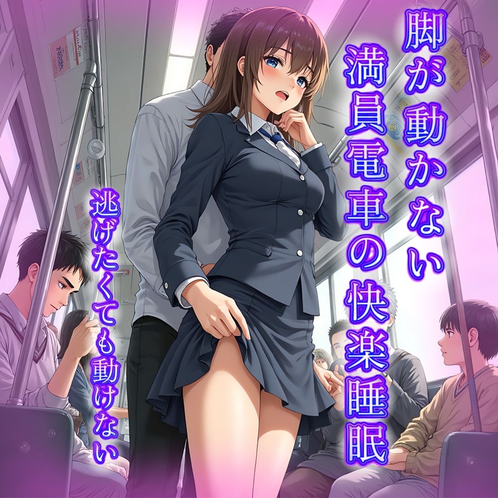 脚が動かない──満員電車の快楽催● - サンプル画像 1