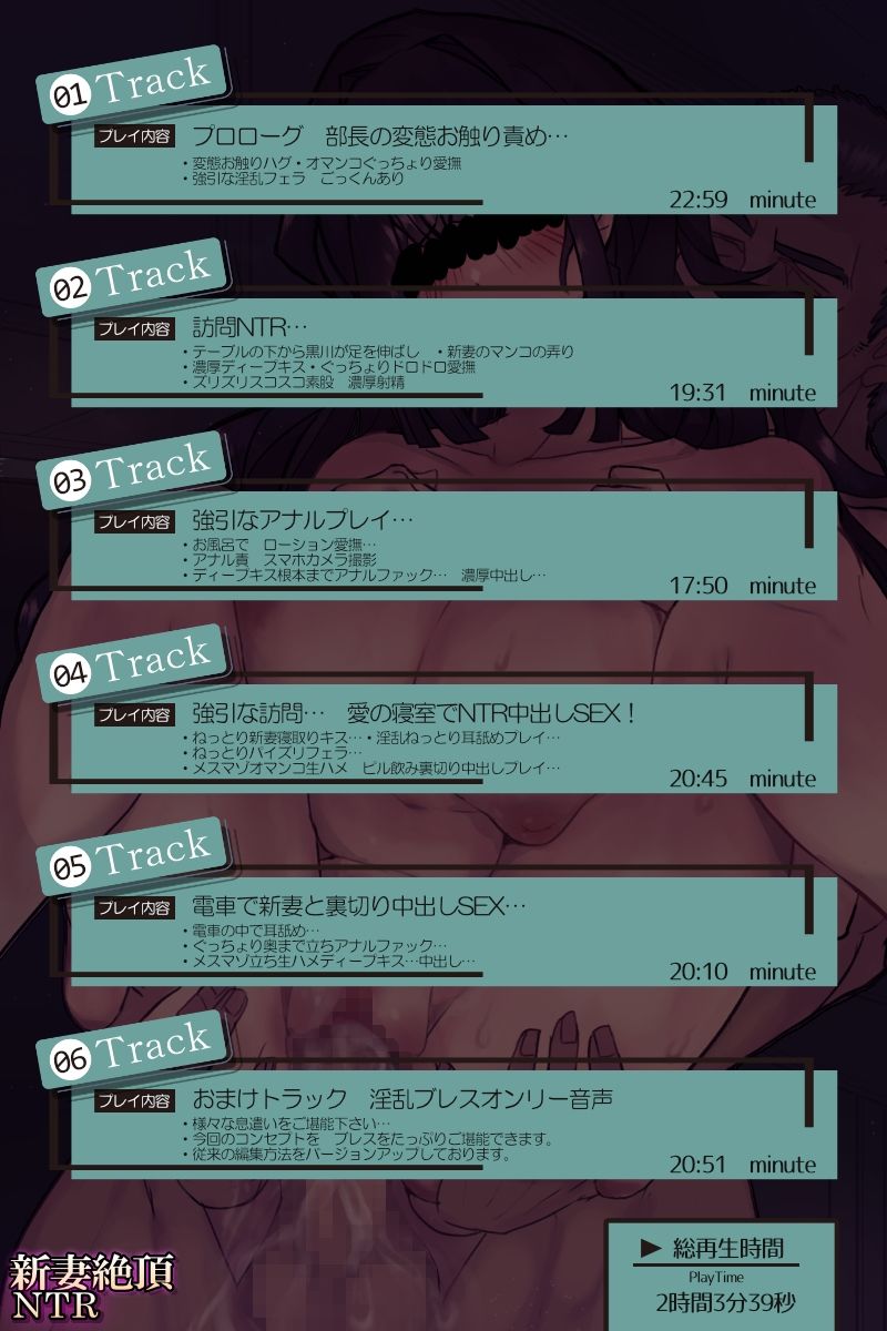 新妻絶頂NTR  -超近距離ブレス音声-  2時間  KU100  耳舐め  人妻  中出し  アナル  CV:川乃瀬由羽 - サンプル画像 3