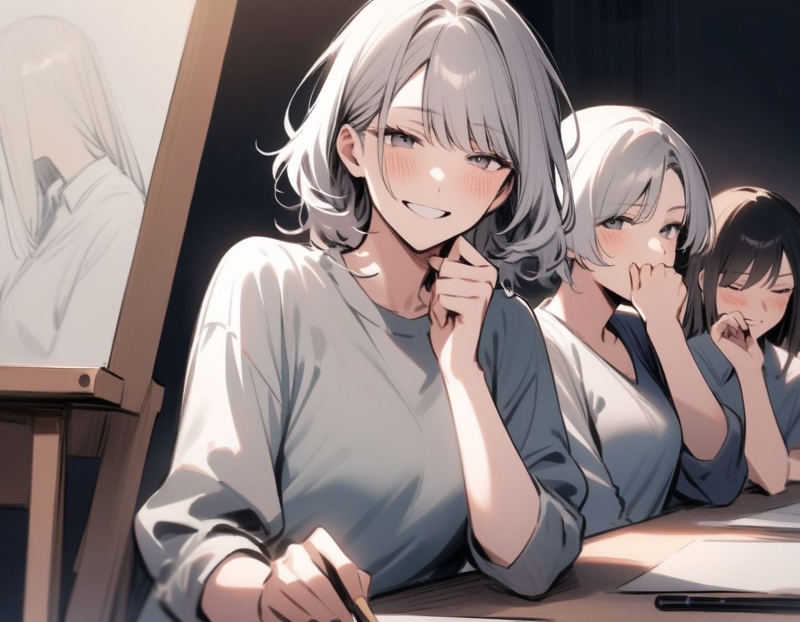 M男向けCFNMボイス  有栖川ありさのCFNM体験談  男性ヌードモデル編  【第3話】  恥ずかしい短小包茎を描かれちゃう童貞君。女子大生のお姉さん達の目の前でチンポが勃起してしまい…！ - サンプル画像 5