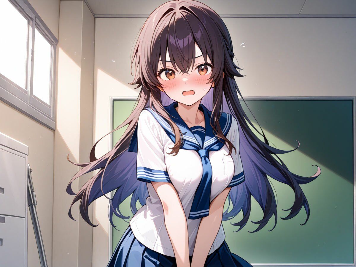 【NTR】文化祭前夜の準備室でヤリチン先輩に処女彼女を寝取られました… - サンプル画像 4