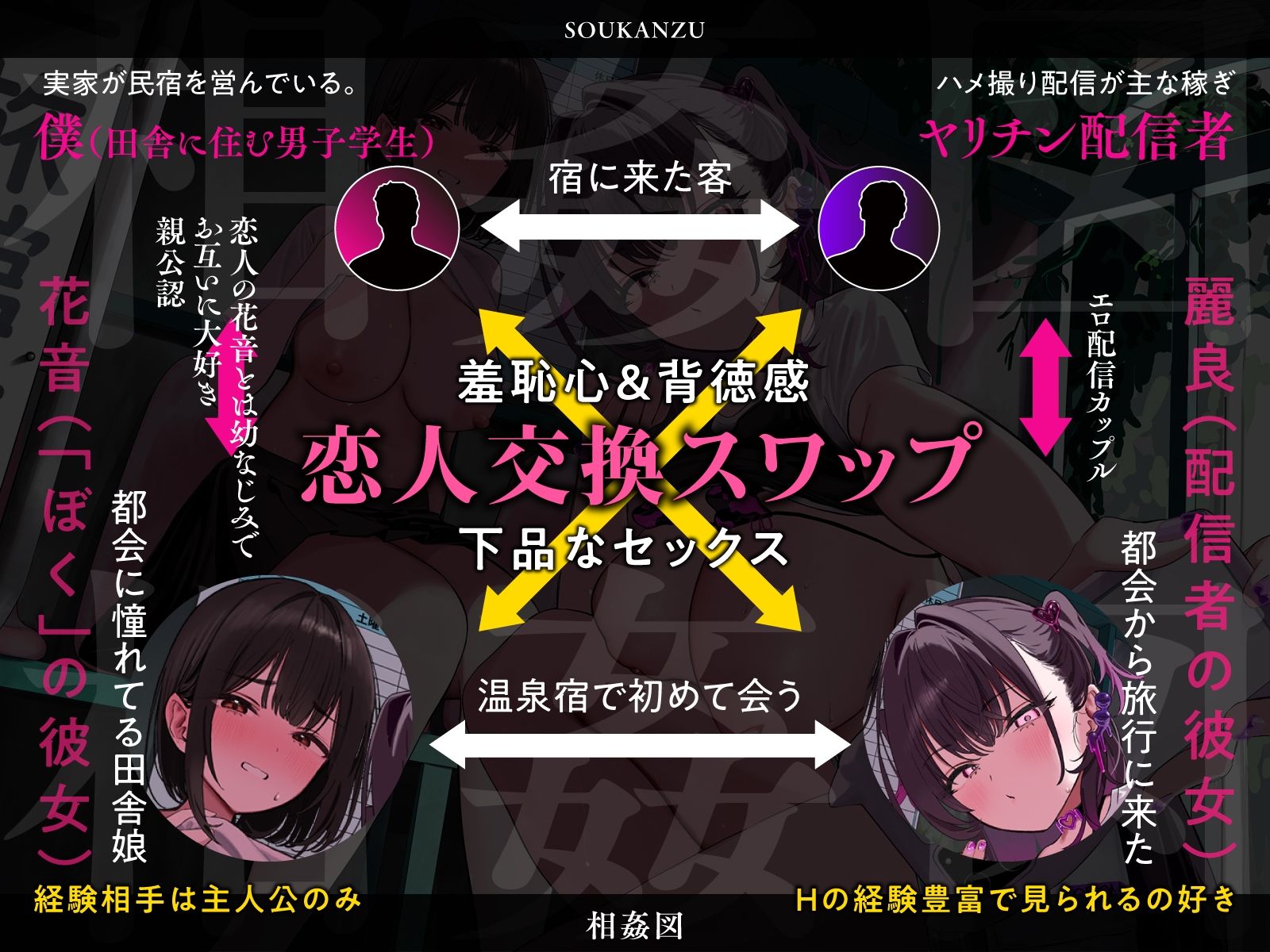 【ハメ撮りインタビュー付き】田舎の純粋な彼女と都会のスケベ配信者を交換して濃厚セックス！〜イキ狂う彼女を見ながら何度も生中出し【NTR×ヌルヌル洗体×4P】 - サンプル画像 3