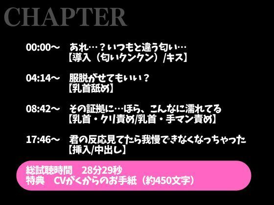 匂いフェチ彼氏のクンクン発情期〜大好物の匂いに執着乳首舐めと止められない腰へこへこえっち〜（CV:がく×シナリオ:悠希） - サンプル画像 2