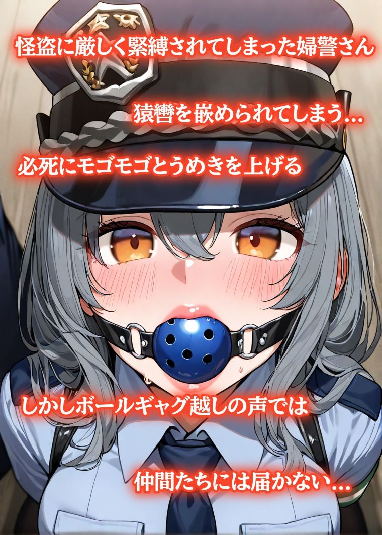 「むぐぅううう！」ボールギャグ噛まされ、縄で緊縛、こちょこちょくすぐり責め〜 正義の婦警が無様に溶ける夜！【猿轡ボイスあり】 - サンプル画像 1