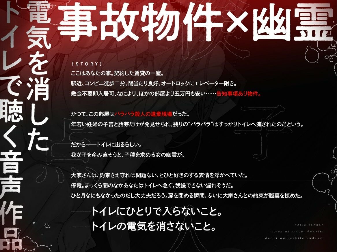 【本当に怖いエロ音声】子入レ点検〜トイレにひとりで入り電気を消してください〜 - サンプル画像 2