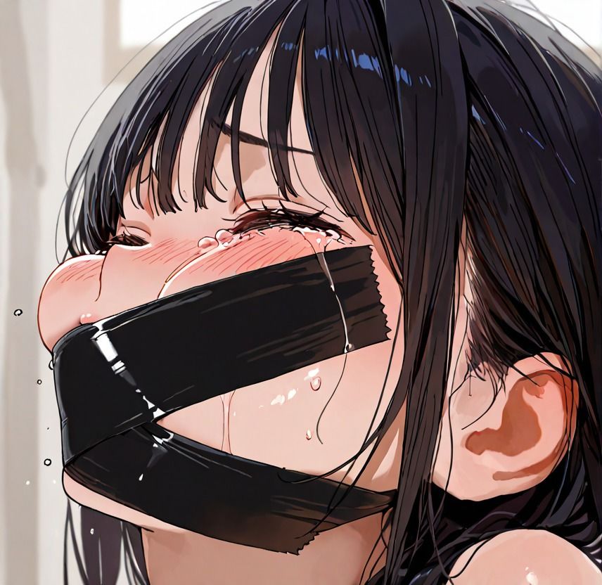 【厳重猿轡 むぐぅううう！】ハンカチ6枚口に詰め込みテープで完全封印、電マで強●絶頂〜拘束されて動けない女の子の末路〜 - サンプル画像 2