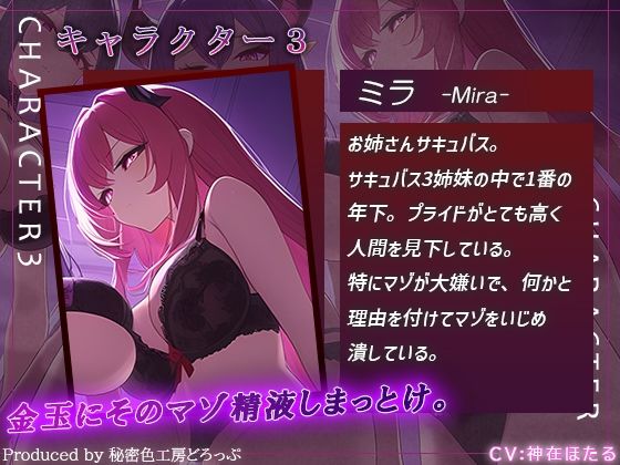 3匹のサキュバス姉妹による『マゾ豚射精 危機一髪』ゲーム！ お前はサキュバスの玩具。【オナサポゲーム/マゾワードシコシコゲーム】 - サンプル画像 5