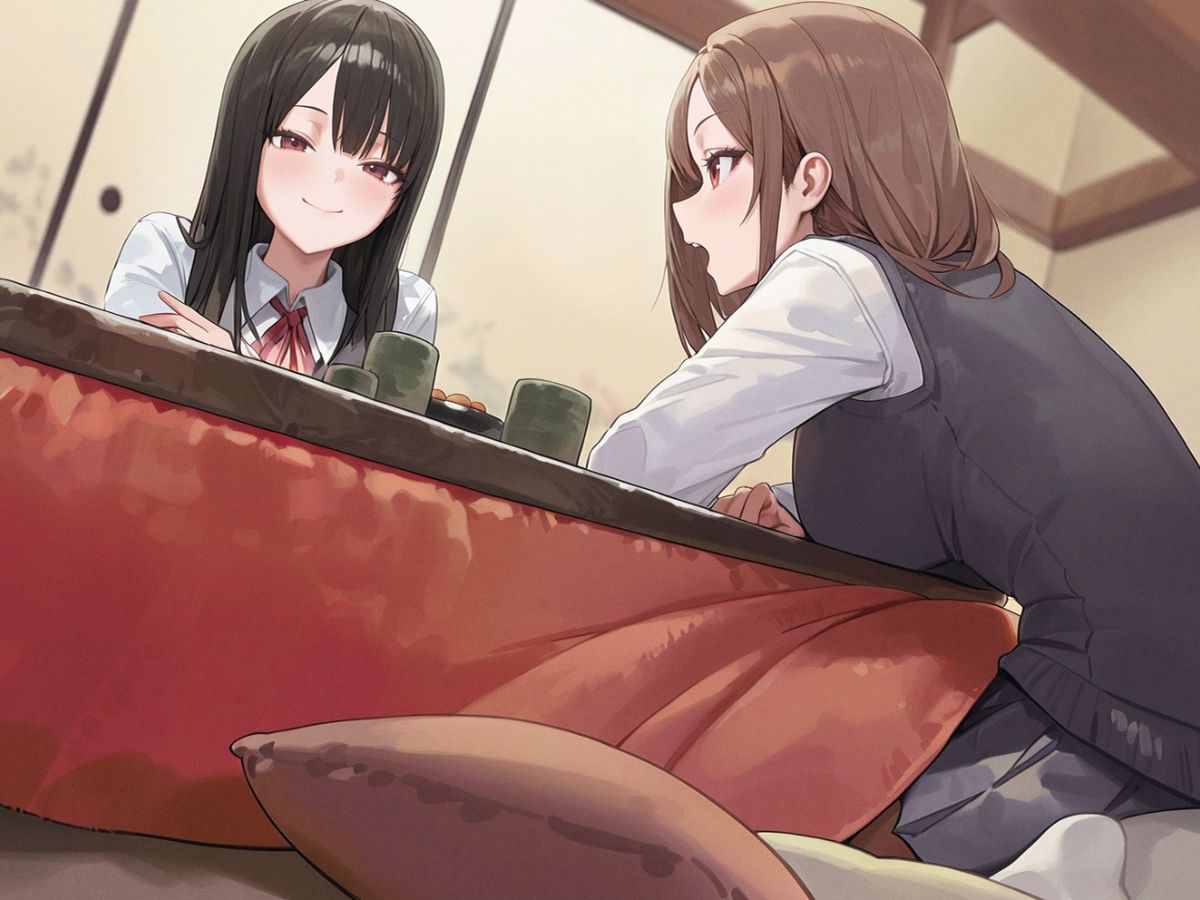 【M向け】友達のお姉ちゃんのコタツに潜入！〜憧れのお姉ちゃんのオナラは臭くてイイ音でした〜 - サンプル画像 2