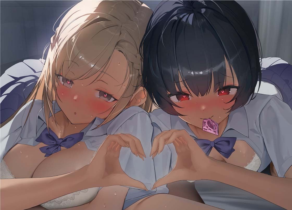 【密着耳舐め】どすけべダブルJKりりんとはらり〜甘々JK二人に両耳元で囁かれながら中出し甘やかし交尾〜 - サンプル画像 1