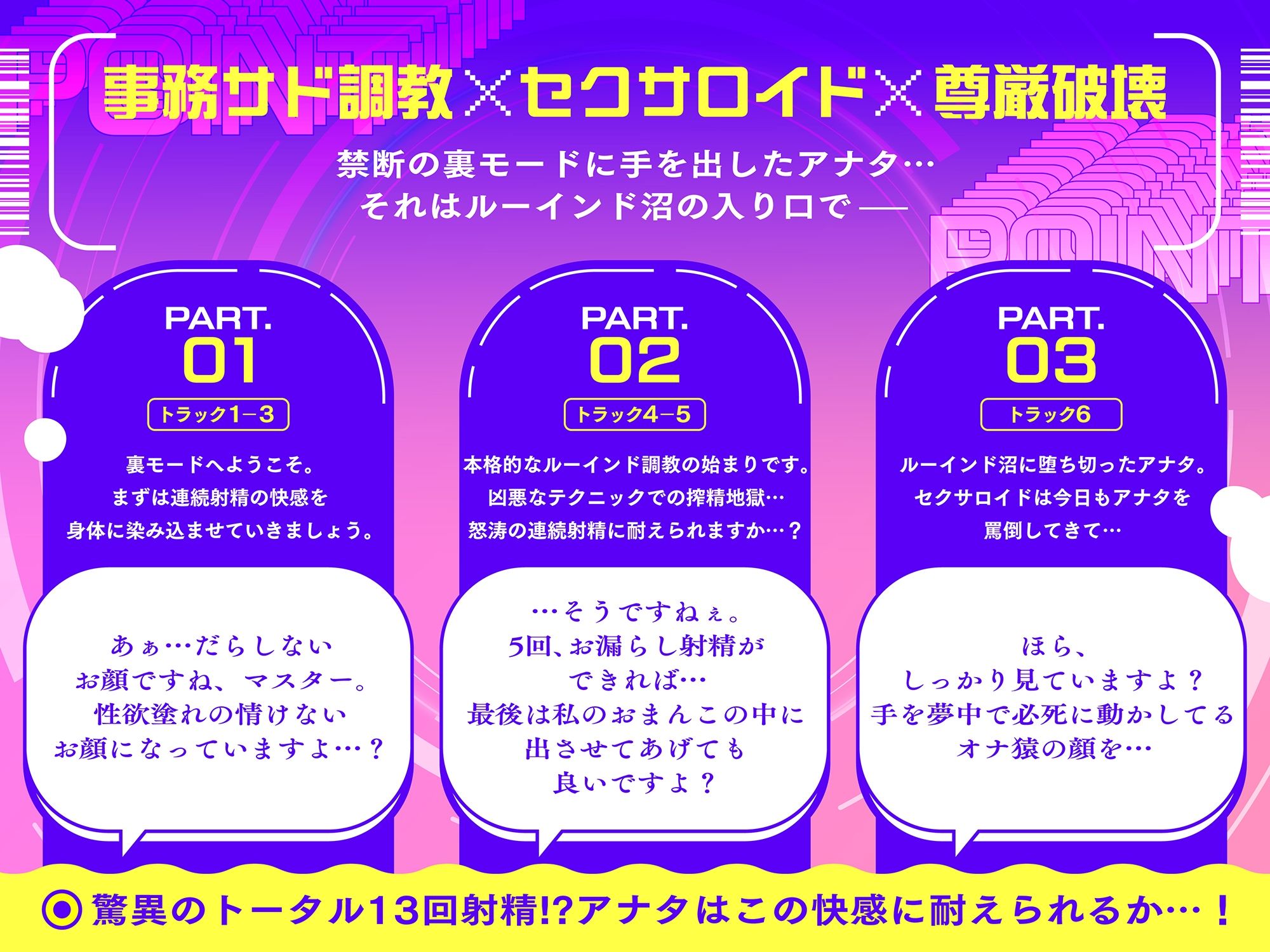 【ルーインドオーガズム】デカ痴女セクサロイドの密着事務的ザーメン搾取〜快楽地獄でマゾ堕ち確定お漏らし射精〜【13回射精×事務サド調教】 - サンプル画像 3