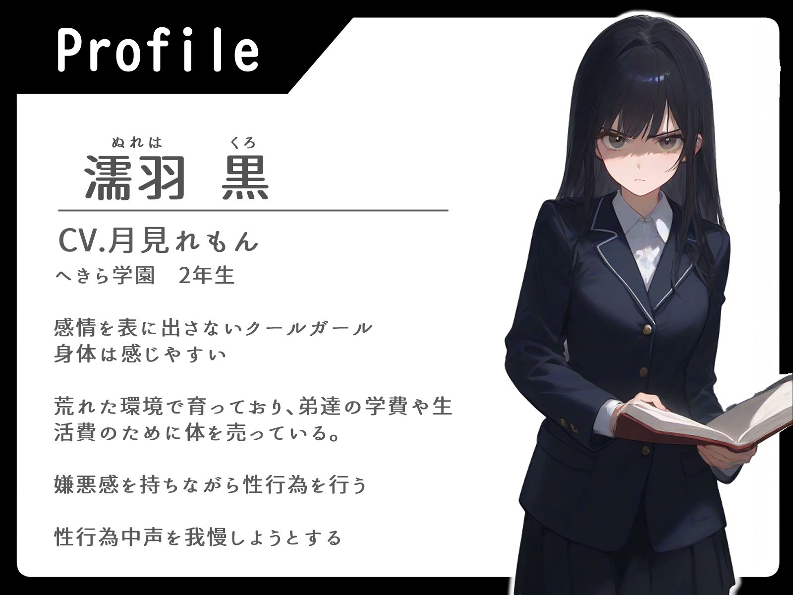 濡羽さんは春を売る デリヘル相手はクラスメイト！？編【嫌悪フェラ/無断中出し】 - サンプル画像 1