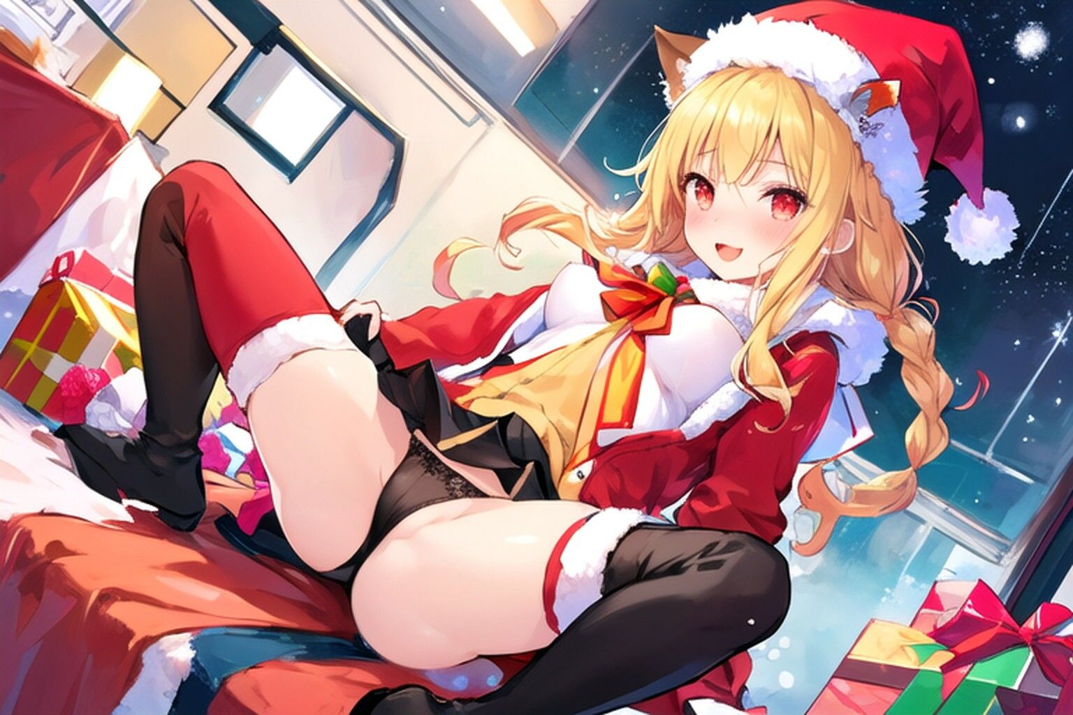 猫のサンタさんがプレゼントを持ってきた…のだが - サンプル画像 2