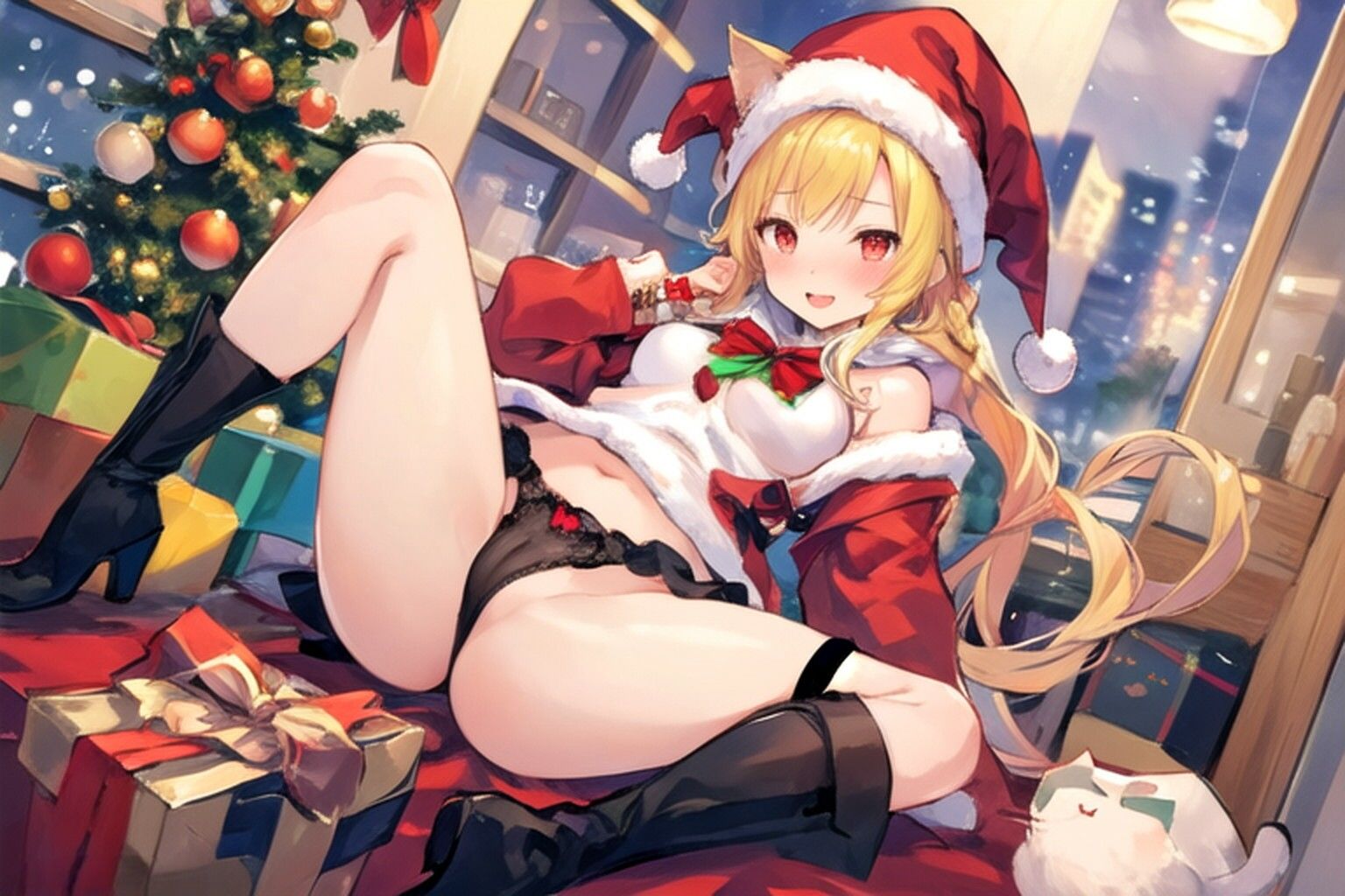 猫のサンタさんがプレゼントを持ってきた…のだが - サンプル画像 4