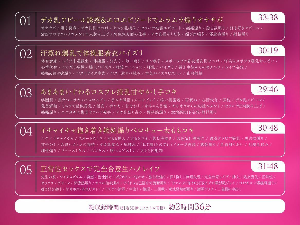 内気な低身長ムチムチJカップ爆乳教え子JKアイドルのあざとぉい媚び媚び甘とろボイスチンイラ淫語誘惑…♪セクハラ匂わせ♪嫉妬＆優越感煽り♪ - サンプル画像 3
