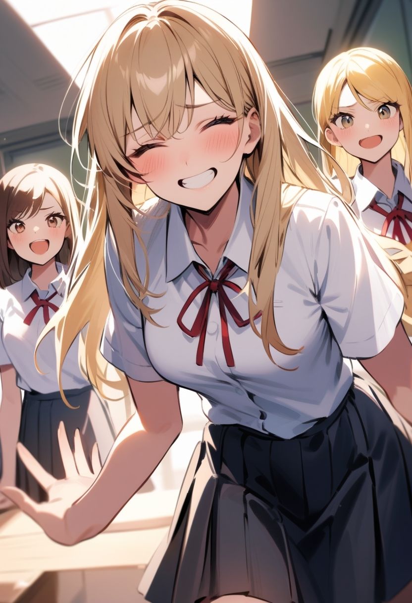 いじめっ娘倶楽部のSPHボイス 同じクラスの女子全員が見ている前でヤンキー女子に虐められて裸にされる軟弱M男君 【クラスメイト視点編】 - サンプル画像 8