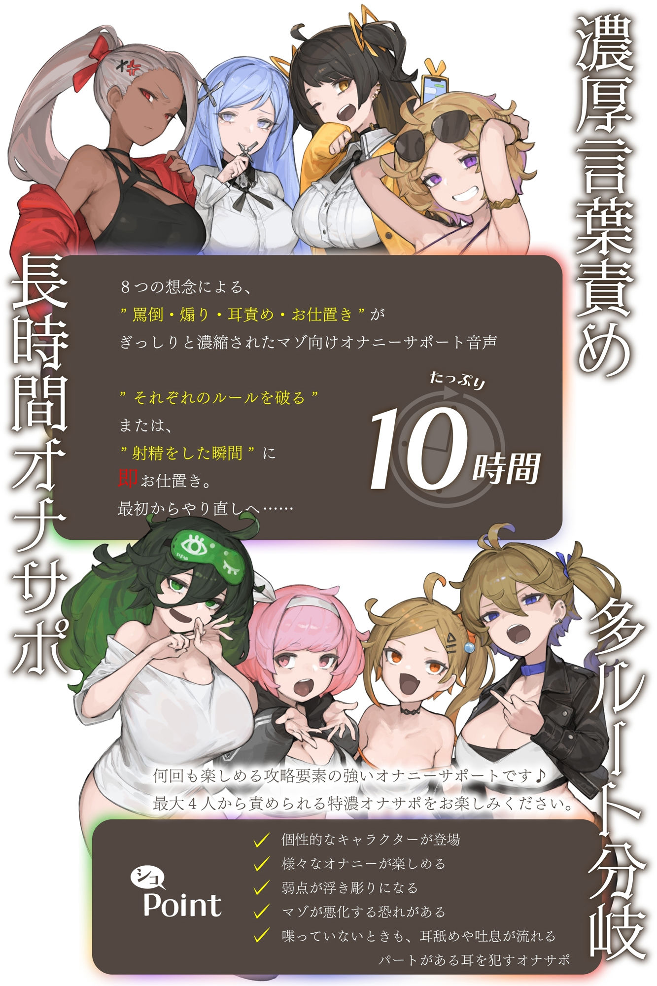 【10時間超え↑ウルトラボリューム】【マゾ向け】8つの想念-クリアできるまでループから抜け出せない？破滅覚悟のルート分岐オナサポ【KU100 高音質】 - サンプル画像 1