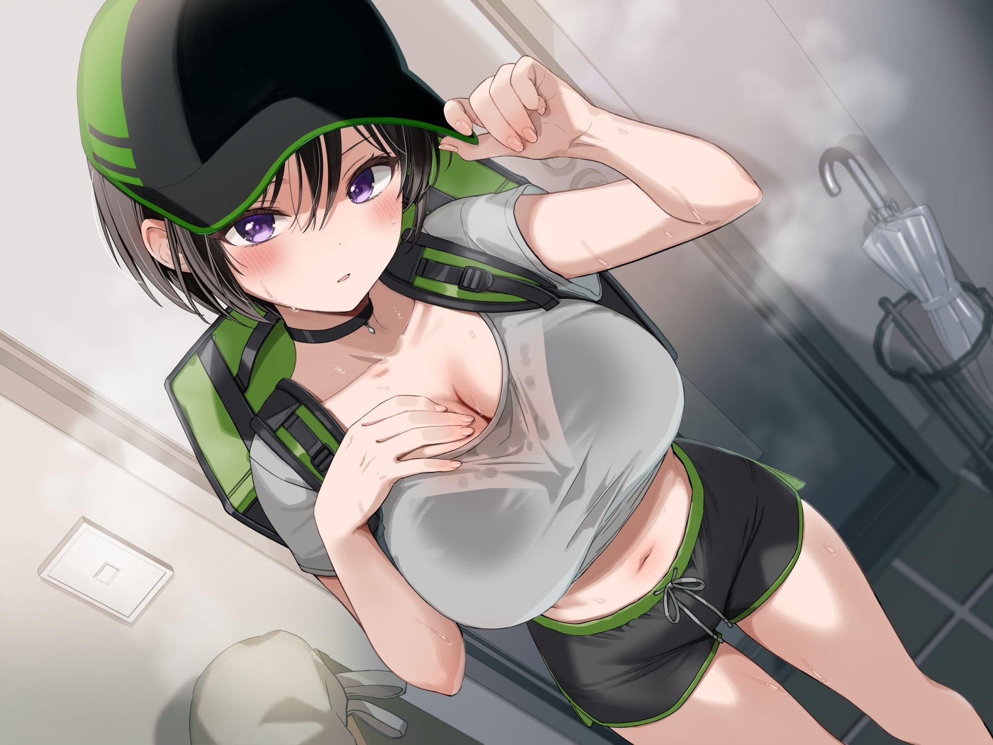 【BSS報告】配達先でヤリまくってる話を聞かせながらヌいてくれる爆乳ダウナー後輩 - サンプル画像 2