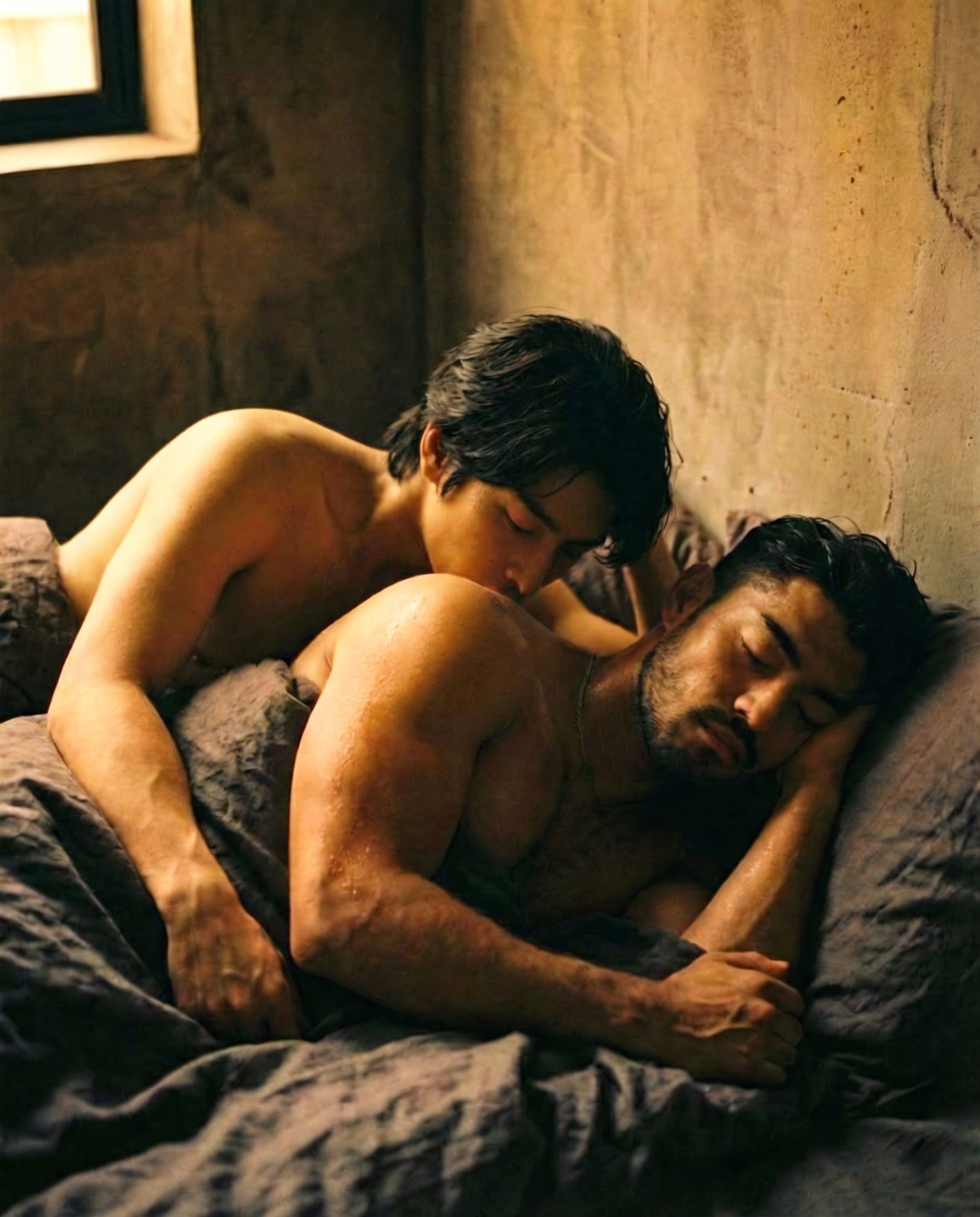 【表紙:TOUMA×伊達浩二】童顔後輩の合鍵侵入。熟睡髭先輩の口に指を捩じ込み、脇の雄臭を吸い尽くす。抵抗不能な寝起きイラマチオ/喉奥粘着音【CV:天音天馬】 - サンプル画像 2