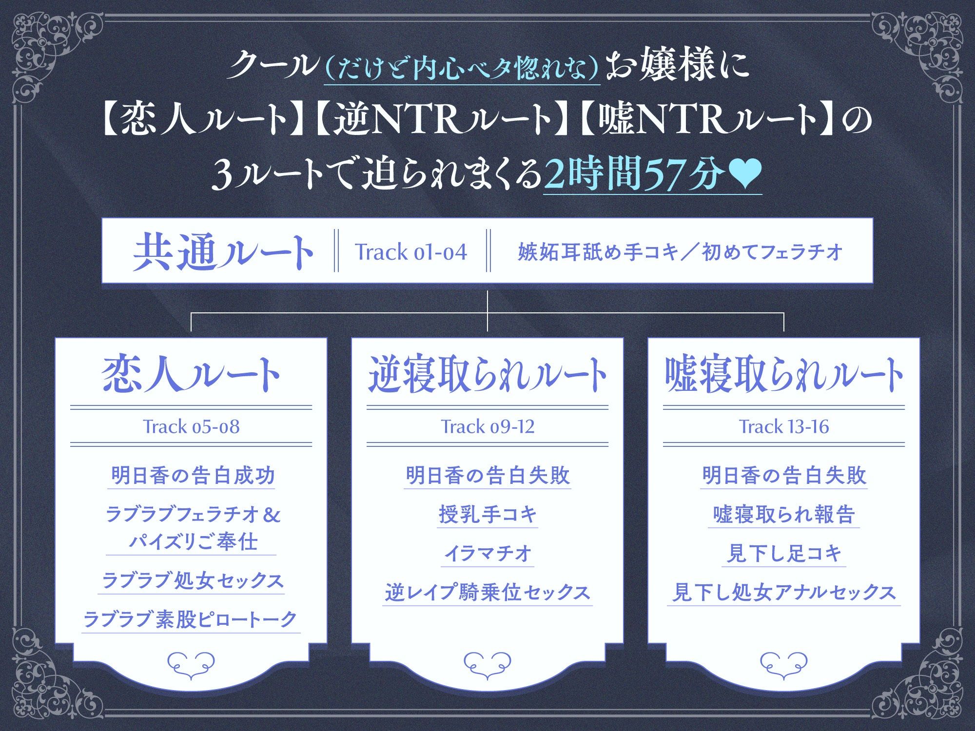 内心ベタ惚れクールお嬢様がチンカス汚ちんぽに媚び媚びご奉仕してくれるお話♪【KU100】 - サンプル画像 3
