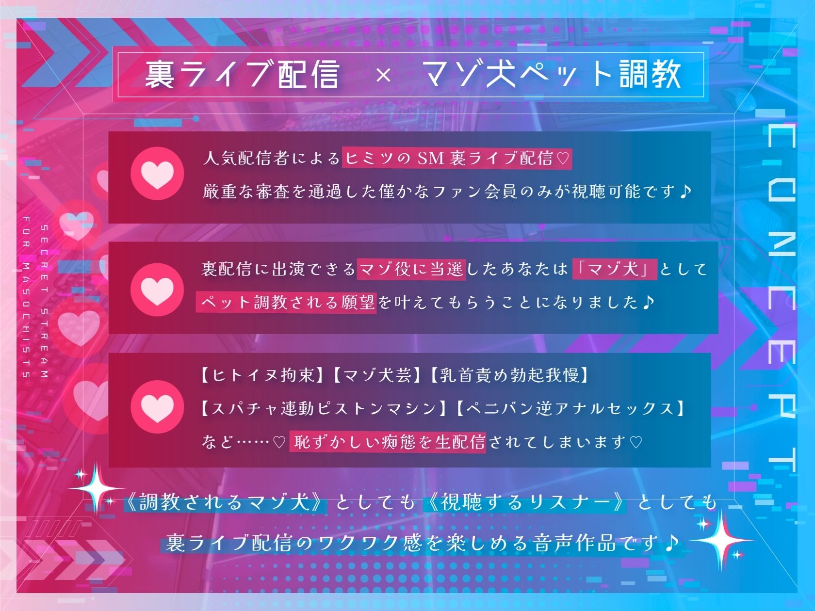 【ドM向け】裏配信 〜配信者のマゾ犬ペットになって調教ライブ配信〜 - サンプル画像 1