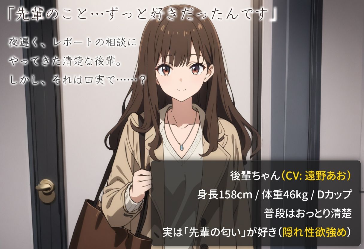 【全編ASMR/中出し】 レポートを見せに来た清純後輩が、夜の部屋で豹変。「先輩の匂い・・・我慢できませんっ」 隠れ性欲・濃厚ごっくん・密着ピロートーク - サンプル画像 1