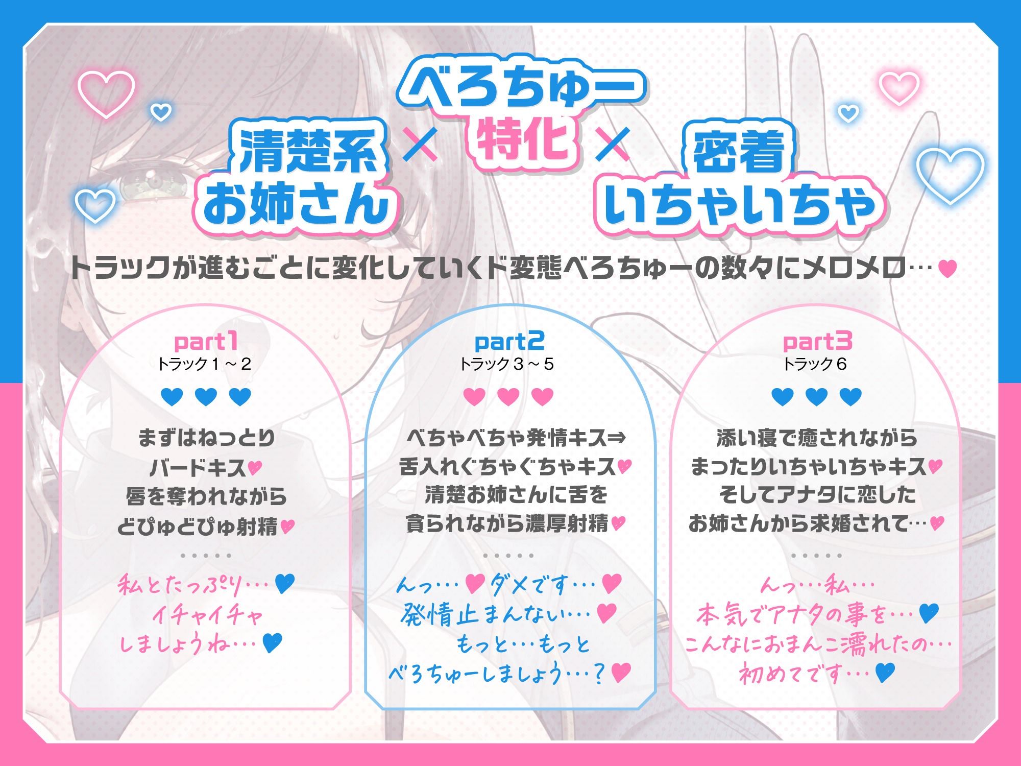 【甘媚びべろちゅ〜しまくり♪】 いちゃいちゃ密着キスで少子化対策！キス婚推進課〜ドスケベお姉さんポリスの甘媚び搾精指導「私とお口でセックスしましょうね…♪」 - サンプル画像 3