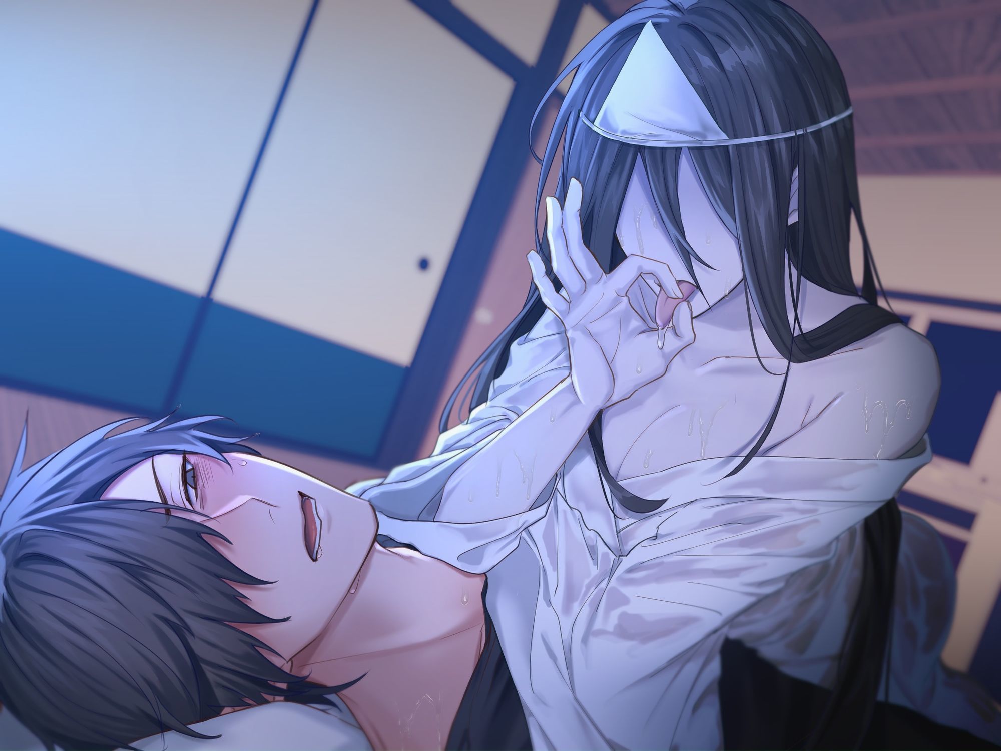 【汚喘ぎ/男性受け】地縛霊に俺の童貞を奪われてたまるか！！ - サンプル画像 1