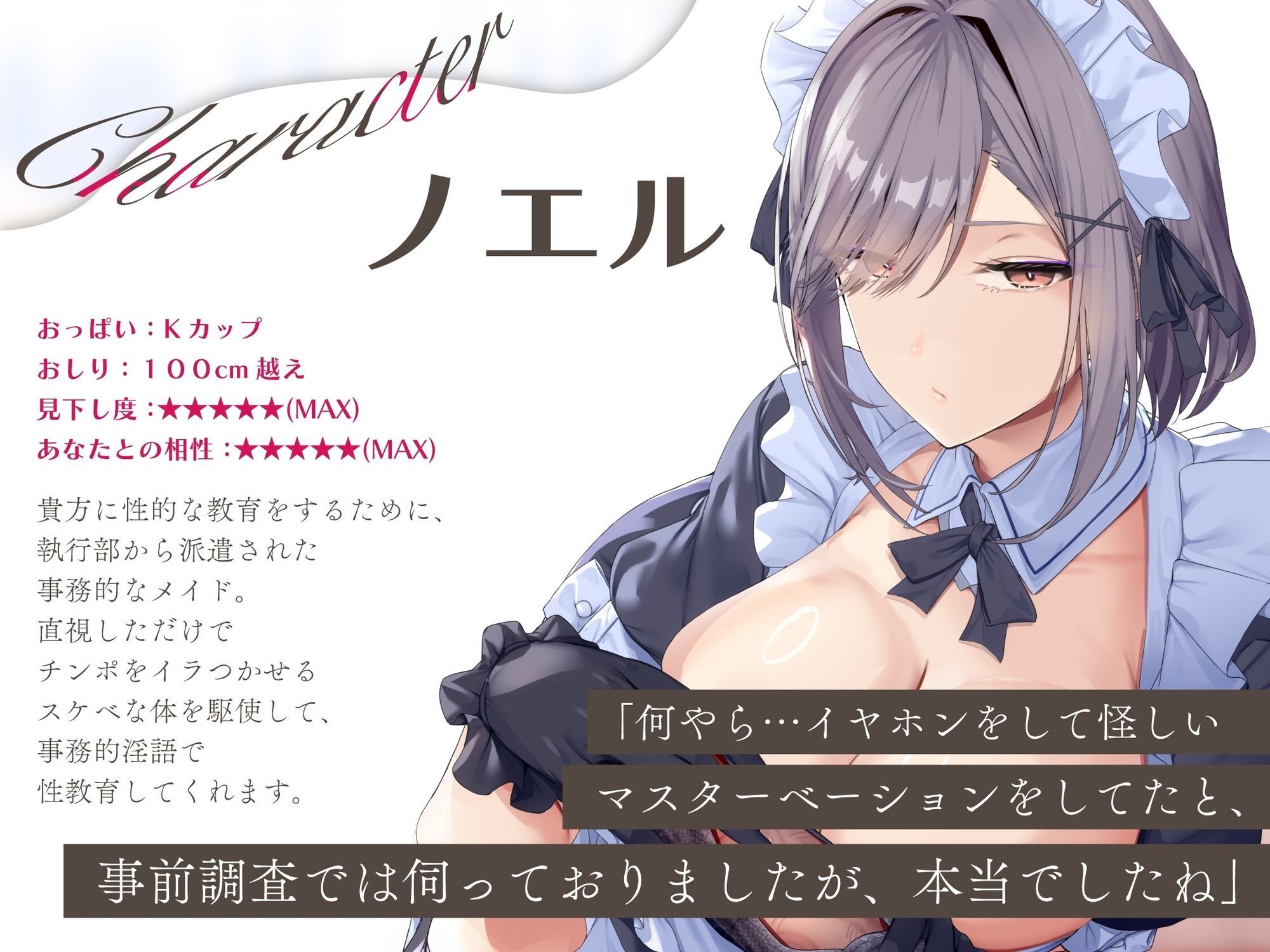 見下し淫語 事務的メイドのクソマゾ教育 性的な経験が少ないお坊ちゃまの性癖を拗らせてくる事務的Kカップメイドにたっぷり搾り取られる - サンプル画像 2