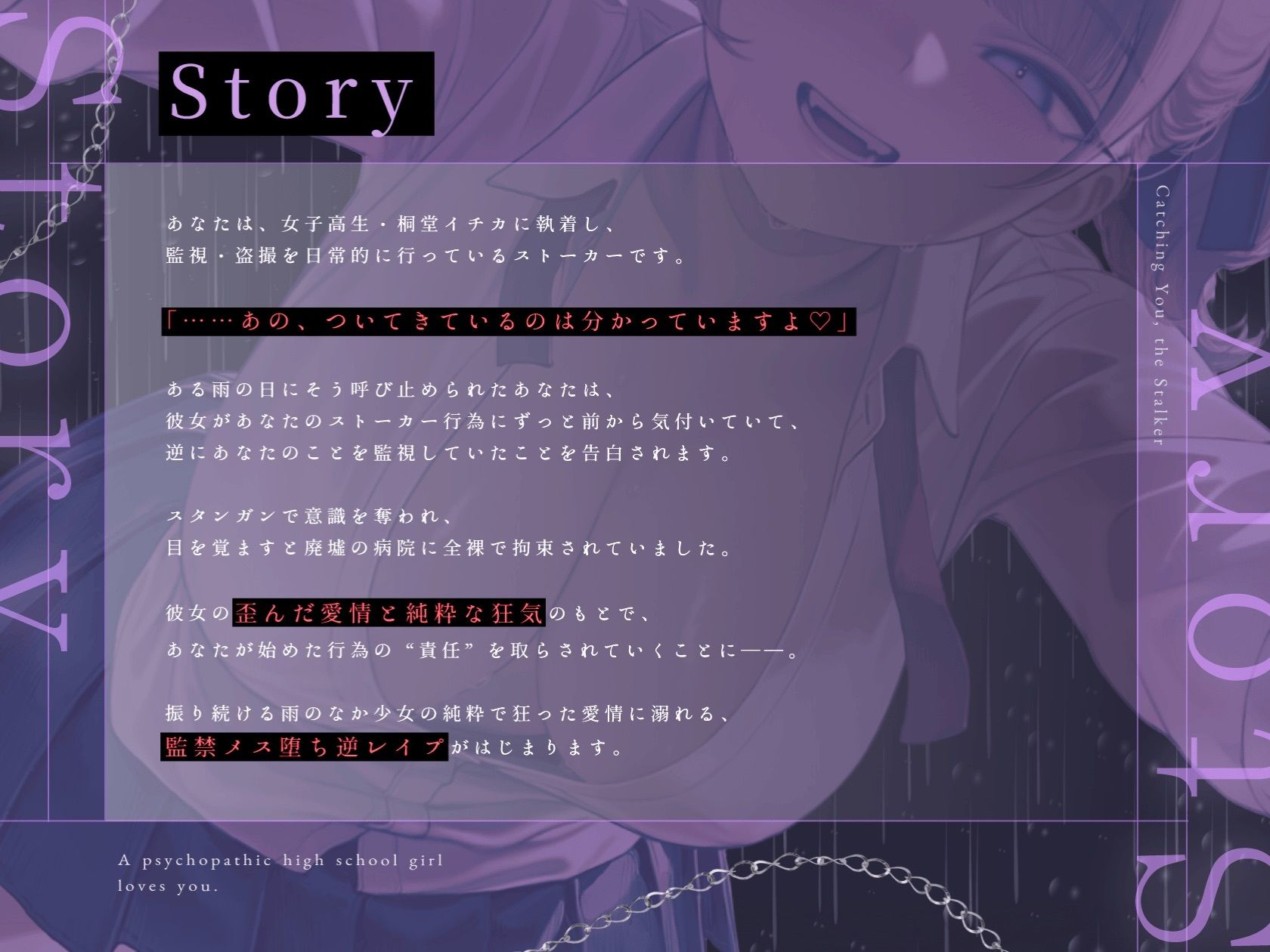 【ドM向け】逆監禁 〜サイコパス女子校生による拘束メス堕ち逆レ●プ（はーと）〜 - サンプル画像 1