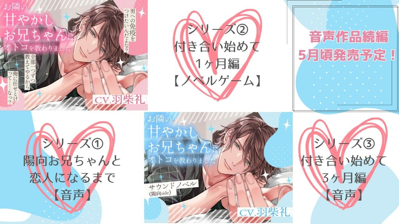 音声版＋おまけ動画【GoodENDルート】お隣の甘やかしお兄ちゃんにオトコを教わりました〜サウンドノベル《陽向side》〜 - サンプル画像 1