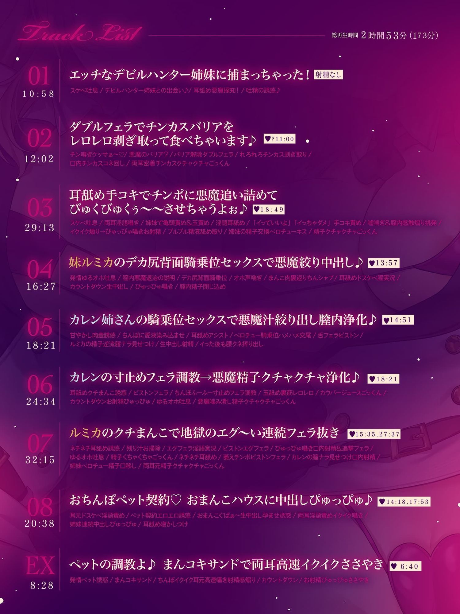 【約3時間ずっとダブルヒロイン♪】デビルハンターのド変態姉妹に拘束されて性欲の悪魔をびゅるびゅる抜かれちゃうお話♪【超濃厚＆高密度淫乱プレイ♪】 - サンプル画像 7