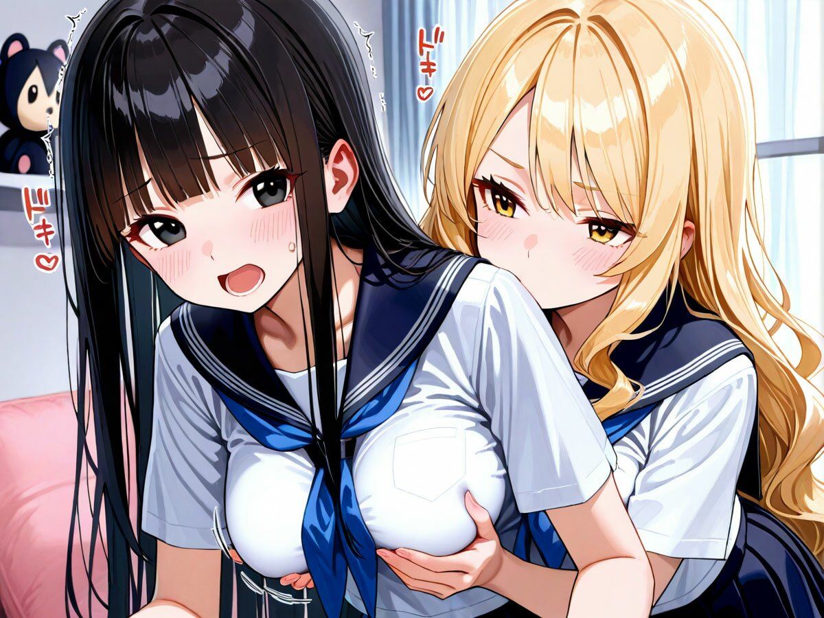 【NTR 百合】初めてできた彼女が俺の幼馴染のギャルに寝取られた！それを見た俺は‥ - サンプル画像 3