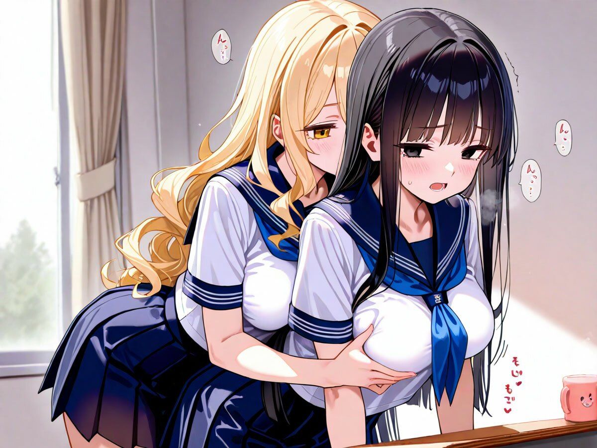 【NTR 百合】初めてできた彼女が俺の幼馴染のギャルに寝取られた！それを見た俺は‥ - サンプル画像 4