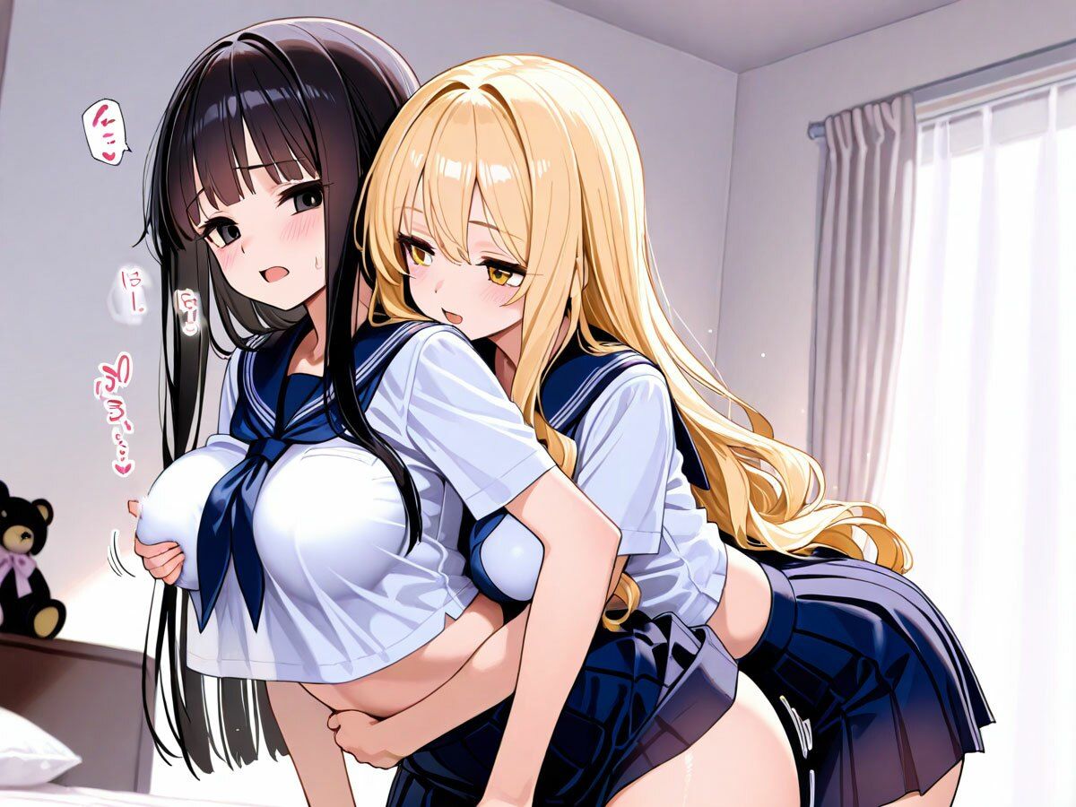 【NTR 百合】初めてできた彼女が俺の幼馴染のギャルに寝取られた！それを見た俺は‥ - サンプル画像 5