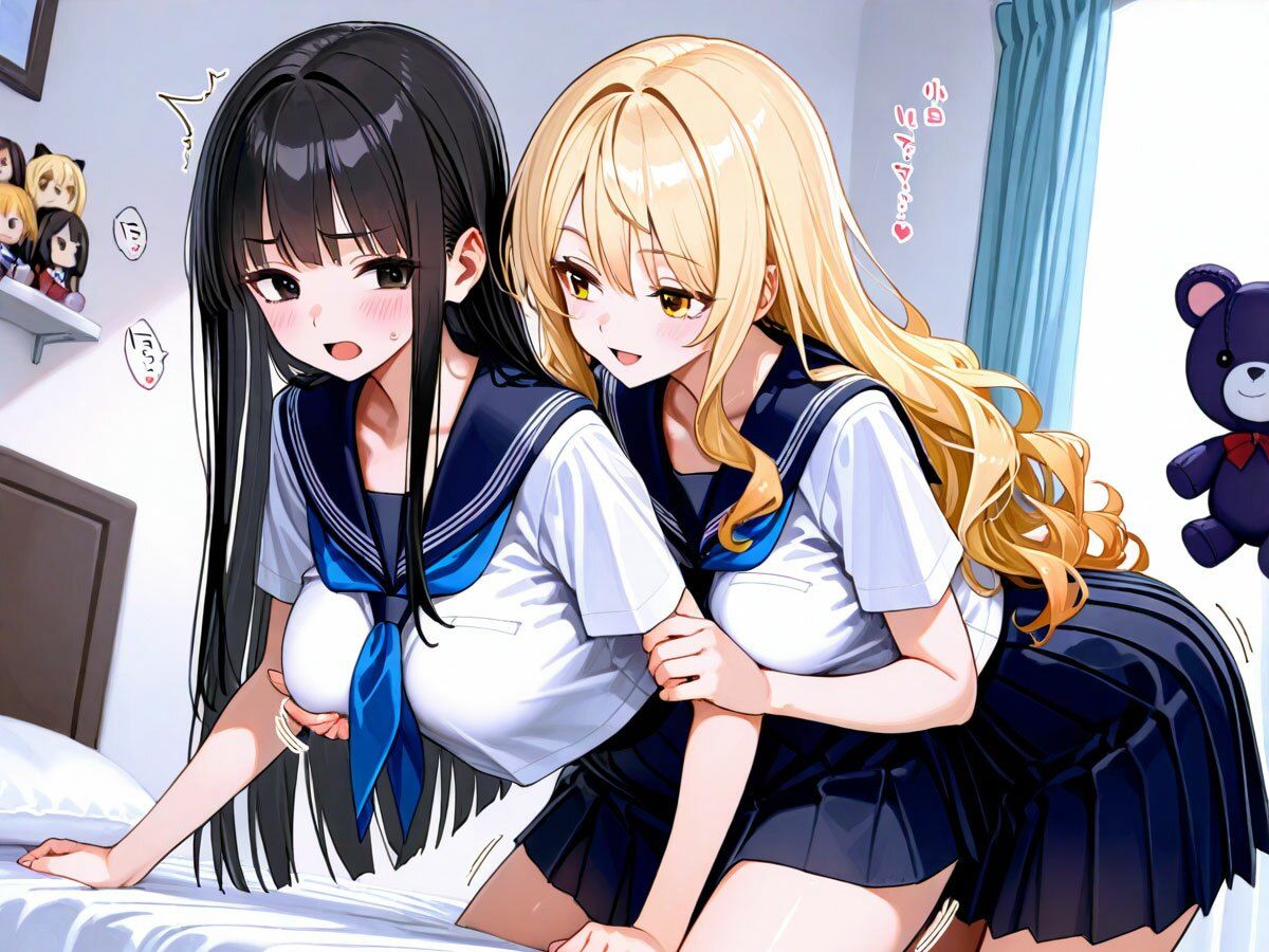 【NTR 百合】初めてできた彼女が俺の幼馴染のギャルに寝取られた！それを見た俺は‥ - サンプル画像 7