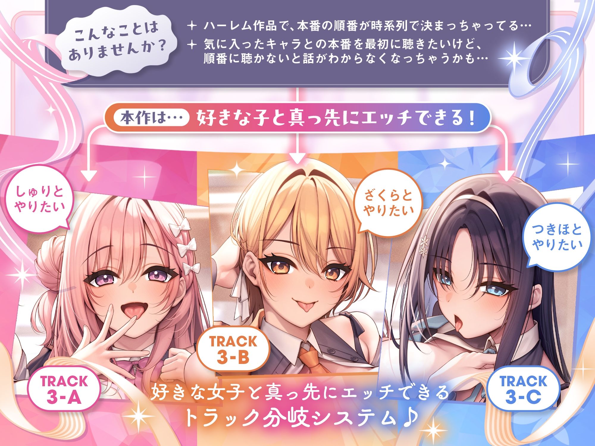 べろちゅー大好きアイドル3人と優越感MAXハーレム4P-かわるがわる濃厚ラブラブべろちゅー＆優越感ムクムク実況＆好きな子を選んで密着4PべろちゅーナマSEX-【キス特化】 - サンプル画像 2