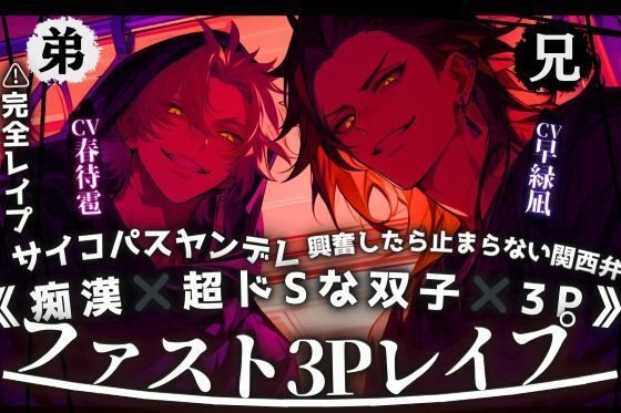 ※完全レ●プ《痴●×超ドSな双子×3P》興奮したら止まらない関西弁の兄とサイコパスヤンデレ弟【駅弁車内お漏らし二竿同時挿入子宮マゾ雌堕ち】独占ミュートver同梱 - サンプル画像 1