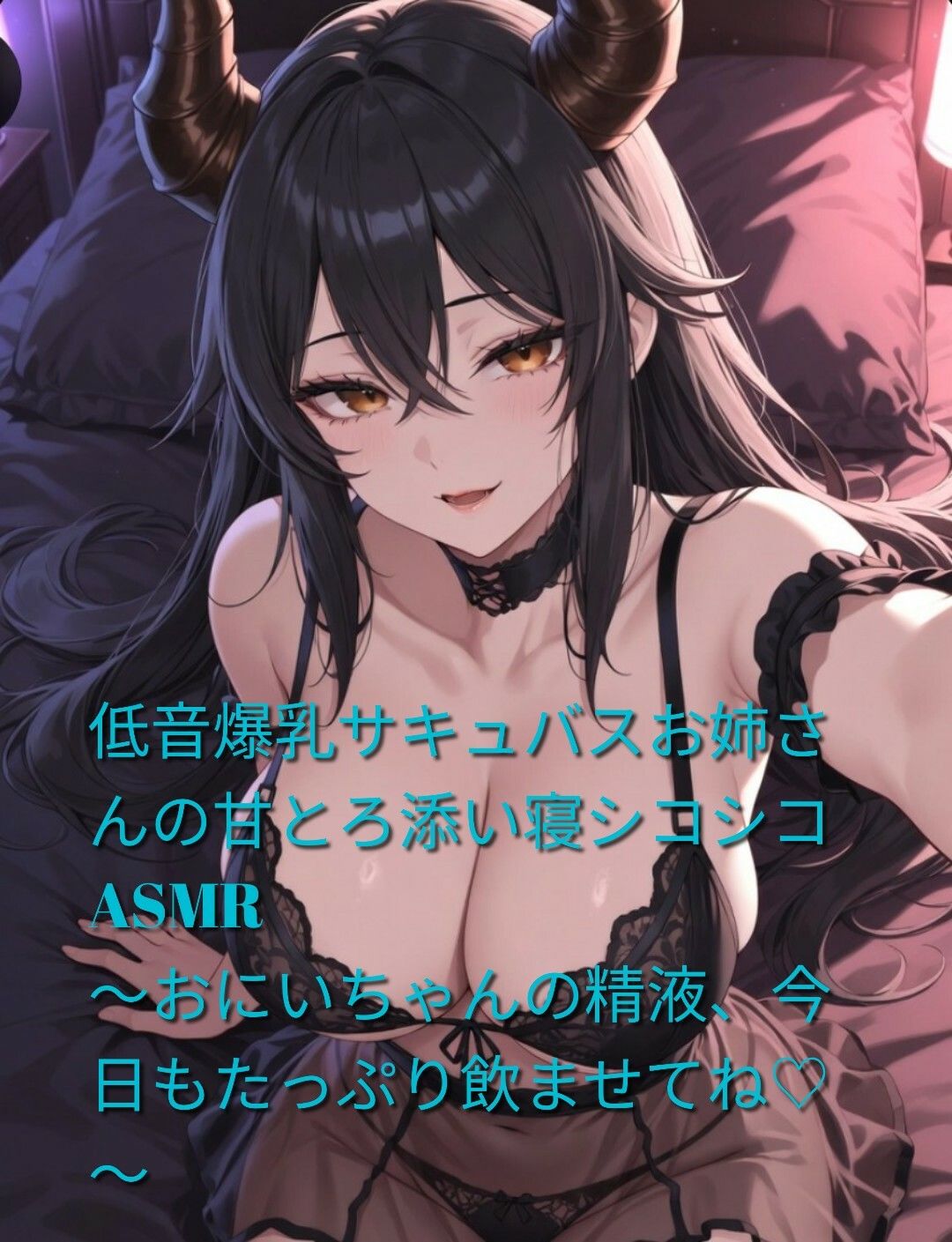 低音爆乳サキュバスお姉さんの甘とろ添い寝シコシコASMR 〜おにいちゃんの精液、今日もたっぷり飲ませてね（はーと）〜 - サンプル画像 1