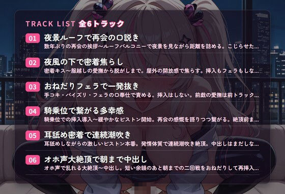 【密着耳舐め×連続潮吹き】発情体質ギャル幼馴染の夜景ルーフ再会えっち 〜オホ声イキ狂い朝まで中出しおねだり（はーと）〜（全58分） - サンプル画像 2