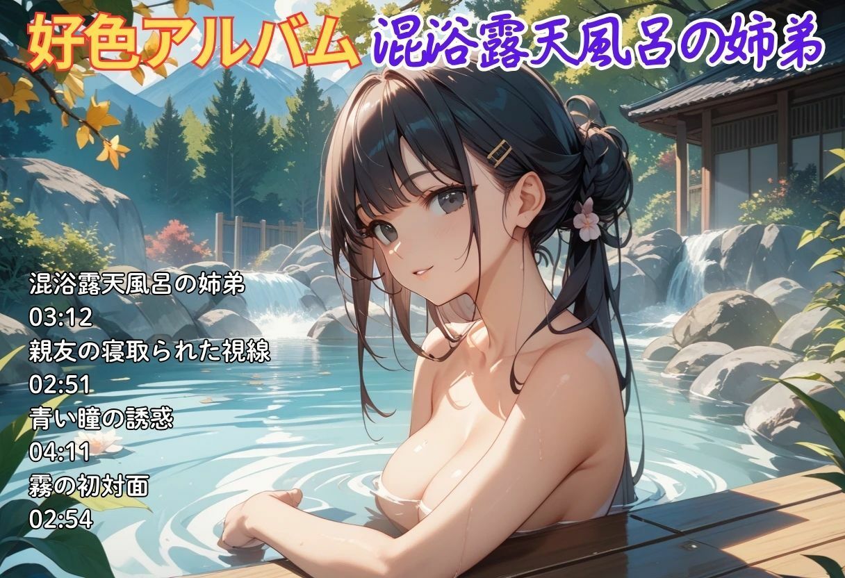 好色アルバム  混浴露天風呂の姉弟 - サンプル画像 1