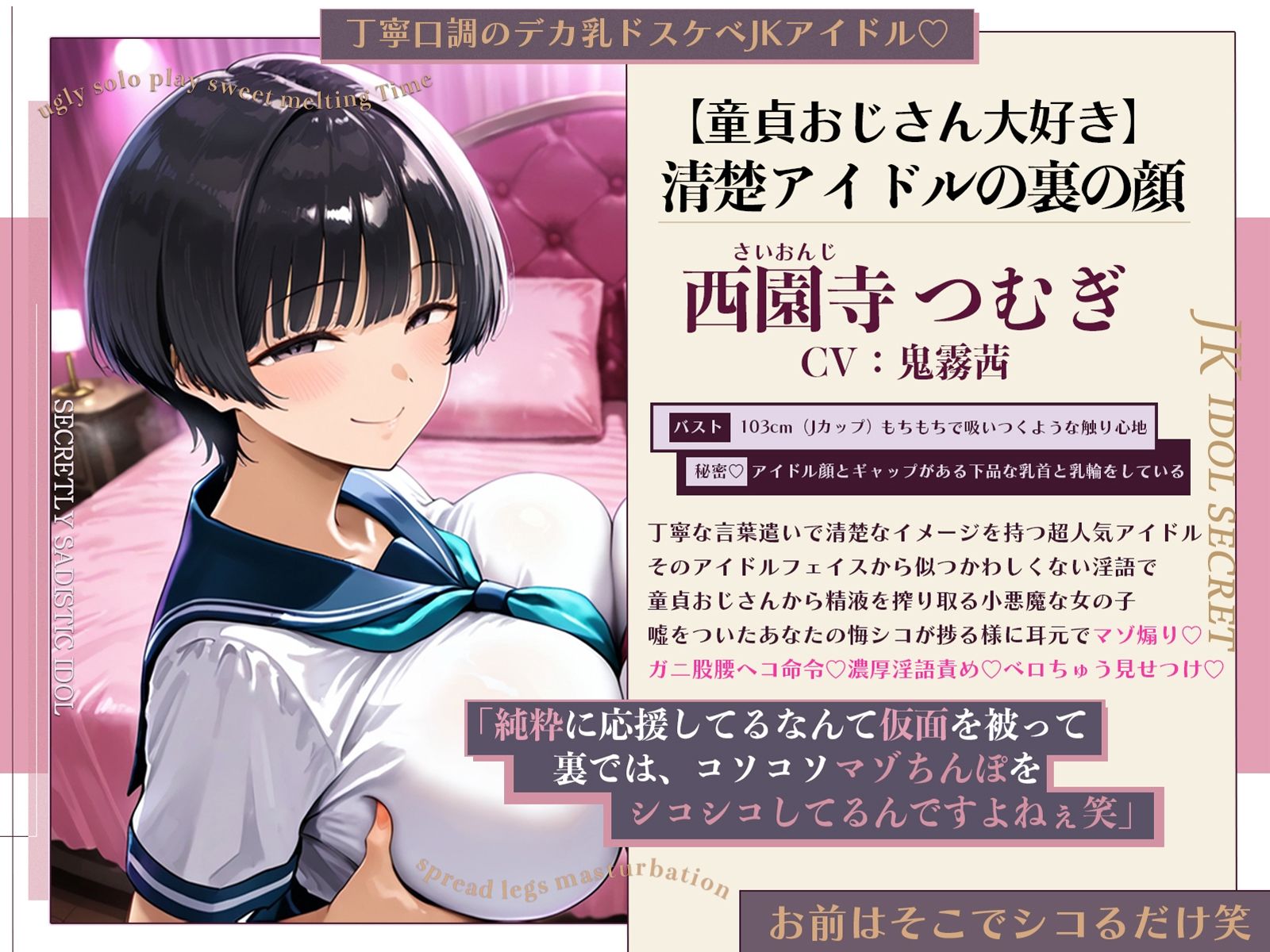 【悔シコ×淫語×オホ声心情代弁】お前はそこでシコるだけ笑〜見栄を張らなければWデカ乳ドスケベJKアイドルとHな事ができたはずなのに…〜 - サンプル画像 1
