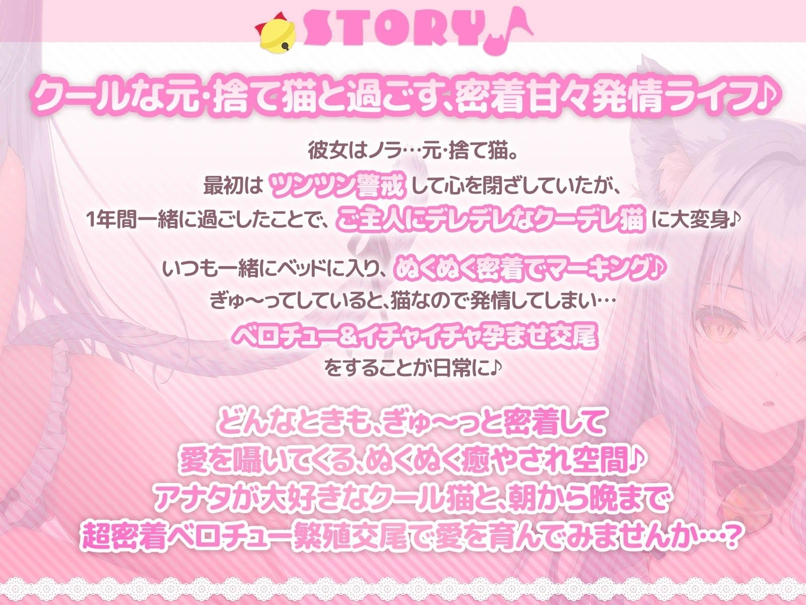 【密着添い寝ベロチュー特化】捨て猫ノラは’ぎゅ〜〜っ’したい♪〜くっつくのが大好きなクール猫との超密着お布団ぬくぬく繁殖交尾で愛を育む音声〜 - サンプル画像 3