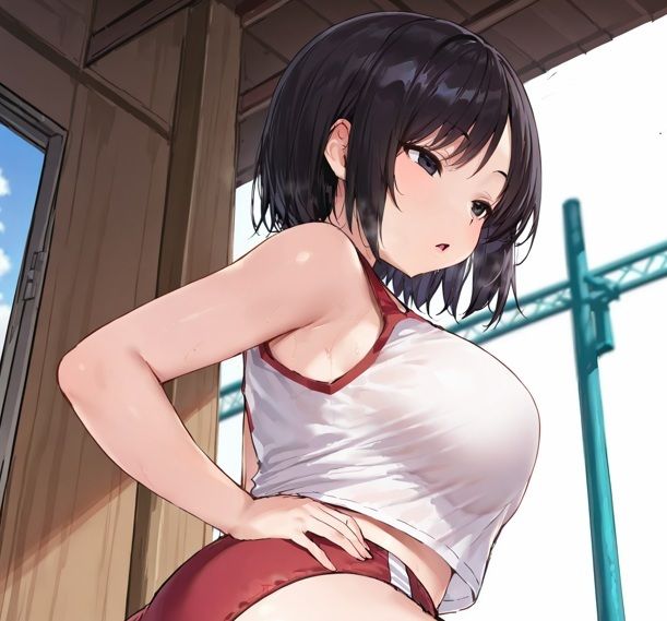 【女性優位】黒髪巨乳で無表情の陸上部を毎日オナホ扱いして搾り取ってもらう汗だく本気セックス - サンプル画像 1
