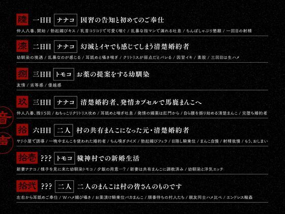 【初夜権×共有まんこ】因習NTR〜清楚許婚ハメ媚びオホ堕ち×淫乱幼馴染むっつり濡れまんこ〜 - サンプル画像 6